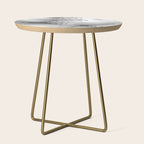 White Topographic Map Side Table Gallery Image 1