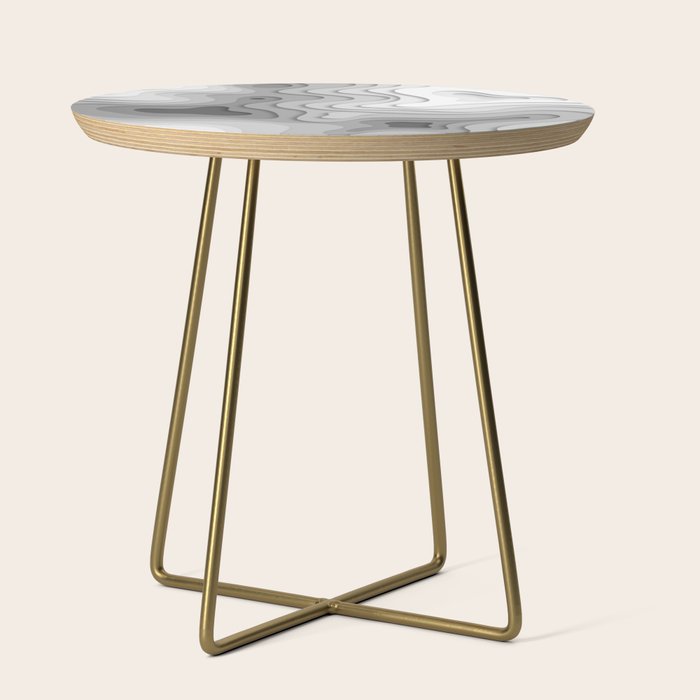 White Topographic Map Side Table Gallery Image 1