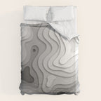 White Topographic Map Duvet Cover Gallery Image 6