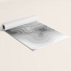 White Topographic Map Yoga Mat Gallery Image 2