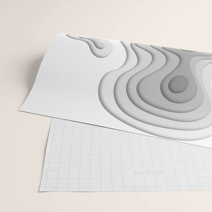 White Topographic Map Wrapping Paper Gallery Image 2
