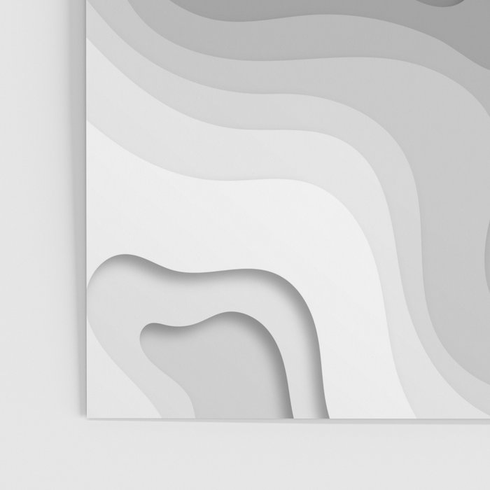 White Topographic Map Poster Gallery Image 3