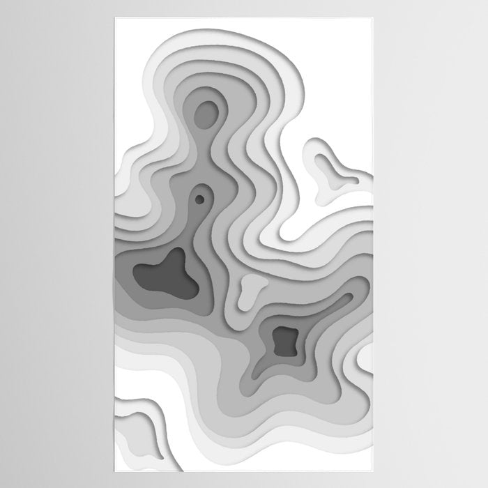 White Topographic Map Tablecloth Gallery Image 2