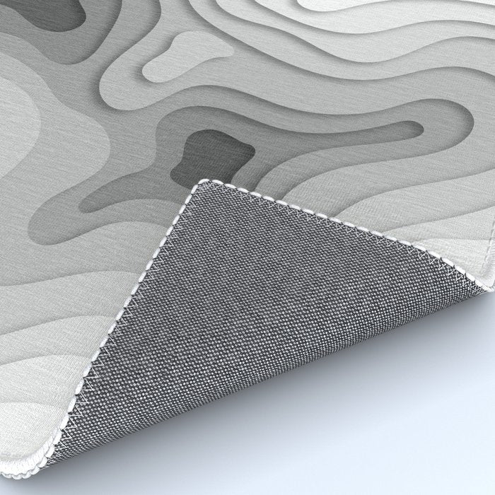 White Topographic Map Rug Gallery Image 4