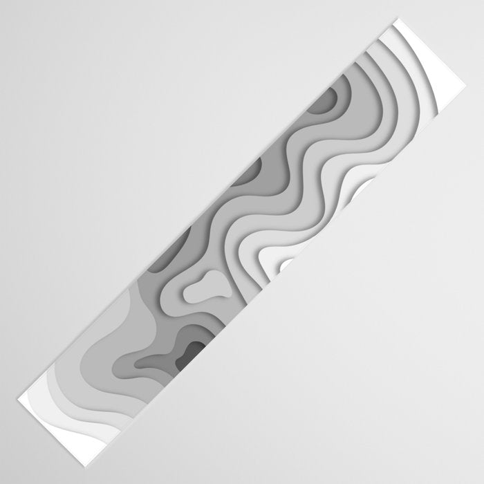 White Topographic Map Table Runner Gallery Image 3