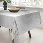 White Topographic Map Tablecloth Gallery Image 3