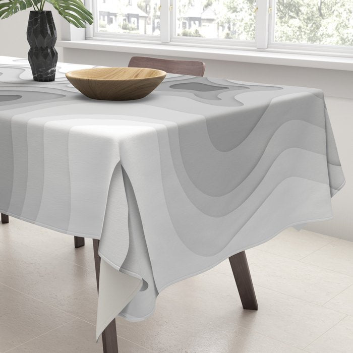 White Topographic Map Tablecloth Gallery Image 3