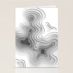 White Topographic Map Stationery Card Gallery Image 2