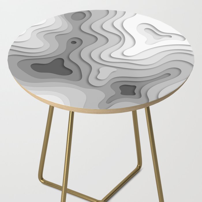 White Topographic Map Side Table Gallery Image 2