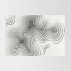 White Topographic Map Rug Gallery Image 2