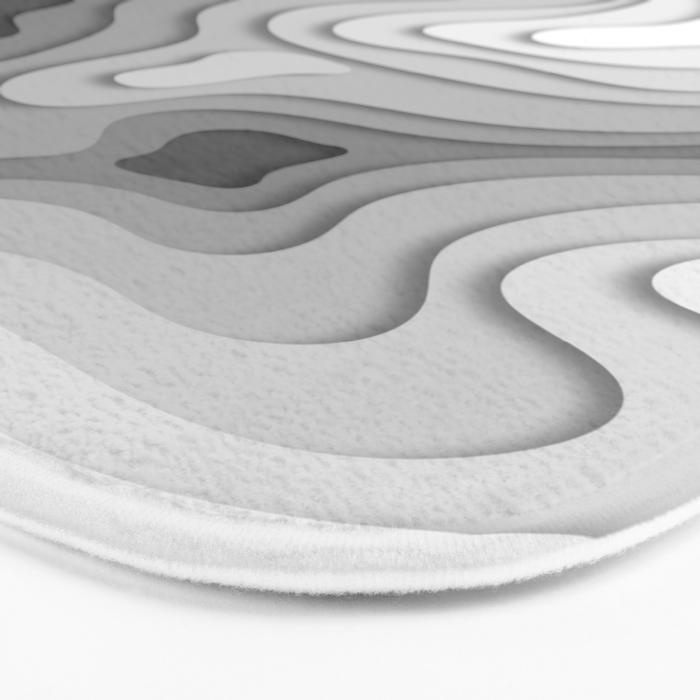 White Topographic Map Bath Mat Gallery Image 3
