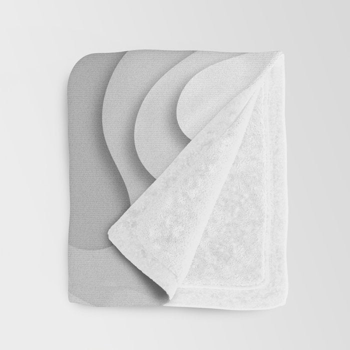 White Topographic Map Throw Blanket Gallery Image 3