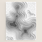 White Topographic Map Jigsaw Puzzle Gallery Image 1