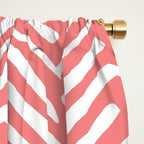 Geometric Art, Herringbone, Coral, Wall Art Boho Window Curtain Gallery Image 2