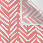 Geometric Art, Herringbone, Coral, Wall Art Boho Wall Tapestry Gallery Image 3
