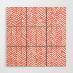 Geometric Art, Herringbone, Coral, Wall Art Boho Wood Wall Art Gallery Image 1