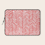 Geometric Art, Herringbone, Coral, Wall Art Boho Laptop Sleeve Gallery Image 1