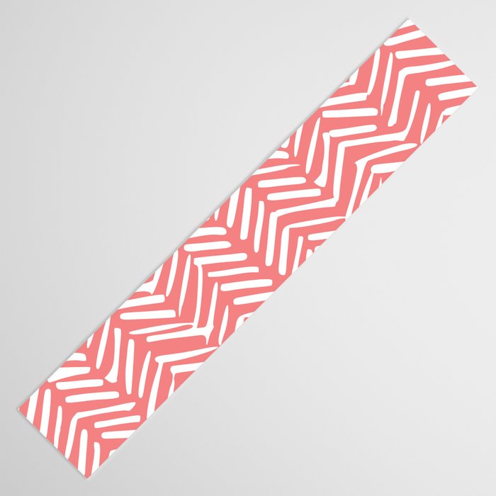 Geometric Art, Herringbone, Coral, Wall Art Boho Table Runner Gallery Image 3