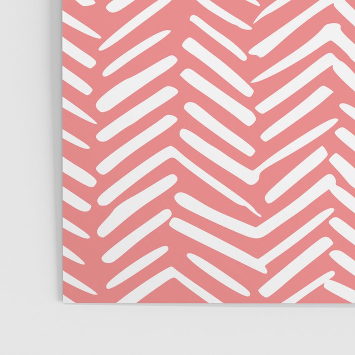Geometric Art, Herringbone, Coral, Wall Art Boho Poster Gallery Image 3