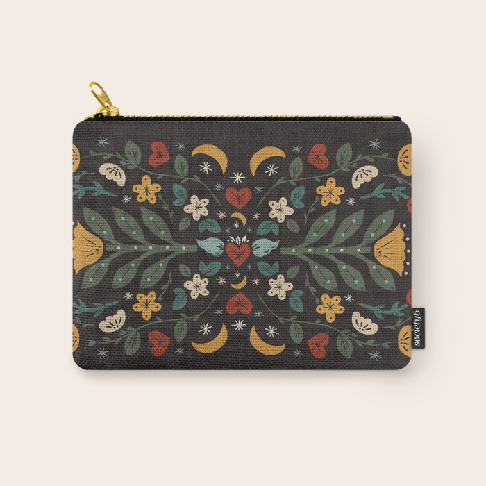Folk Floral | Fall Colors Carry All Pouch Gallery Image 1