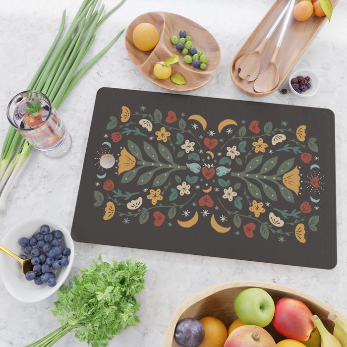 Folk Floral | Fall Colors Cutting Board Gallery Image 2