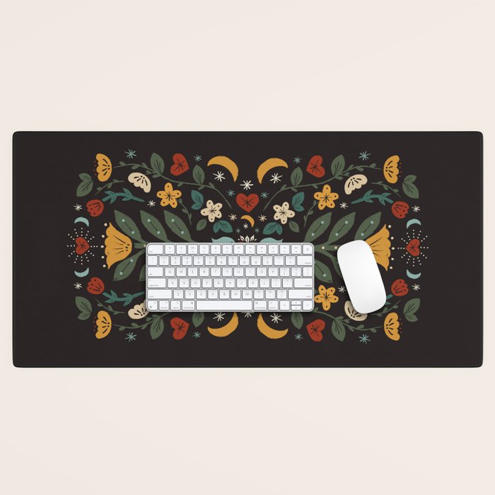 Folk Floral | Fall Colors Desk Mat Gallery Image 1