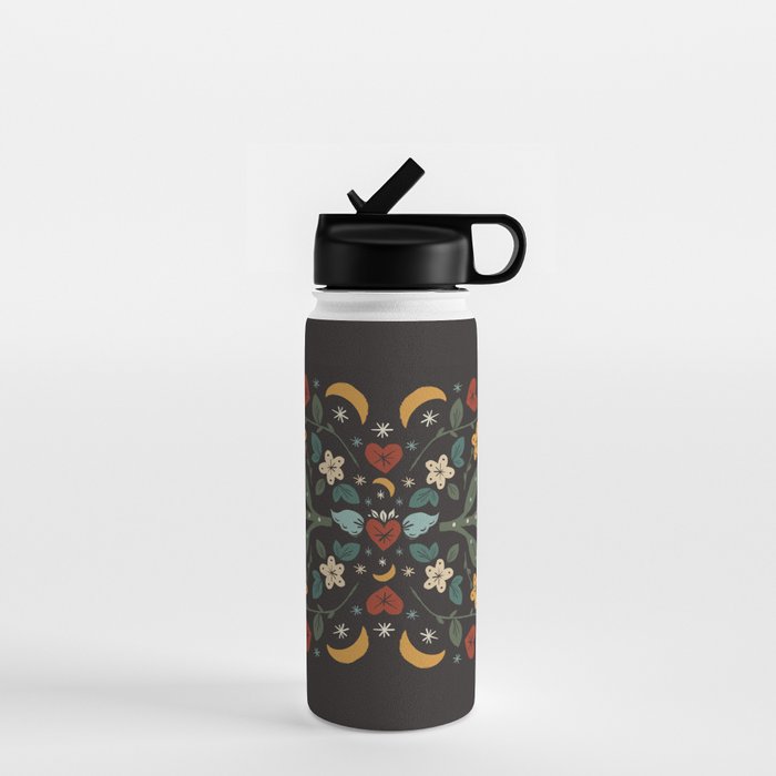 Folk Floral | Fall Colors Water Bottle Gallery Image 1