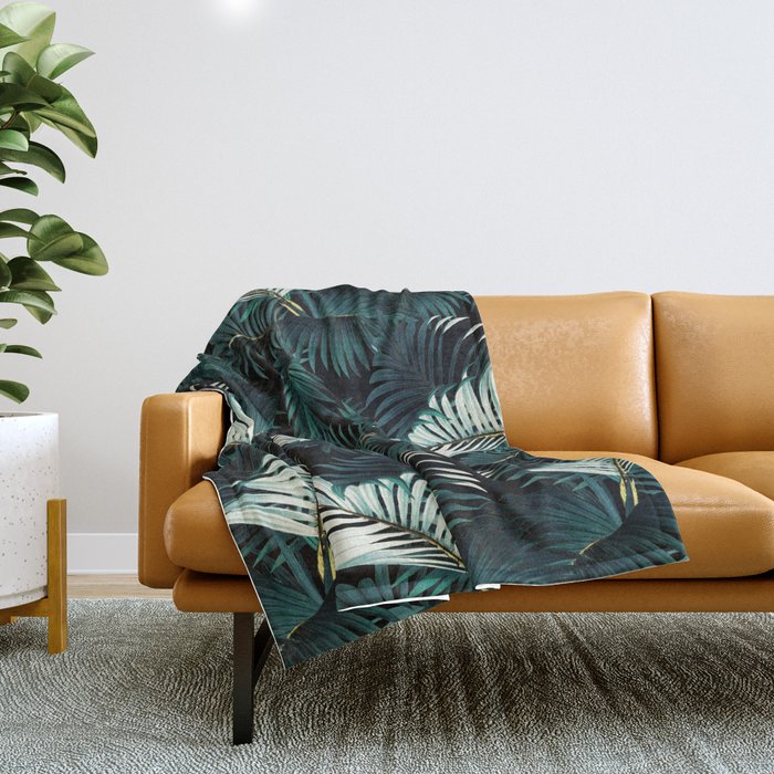 TROPICAL JUNGLE - Night Throw Blanket Gallery Image 1