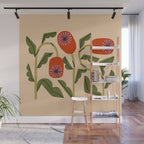 Three Flowers Wall Mural Gallery Image 1