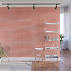 Pantone Living Coral Dry Brush Strokes Texture Wall Mural Gallery Image 1