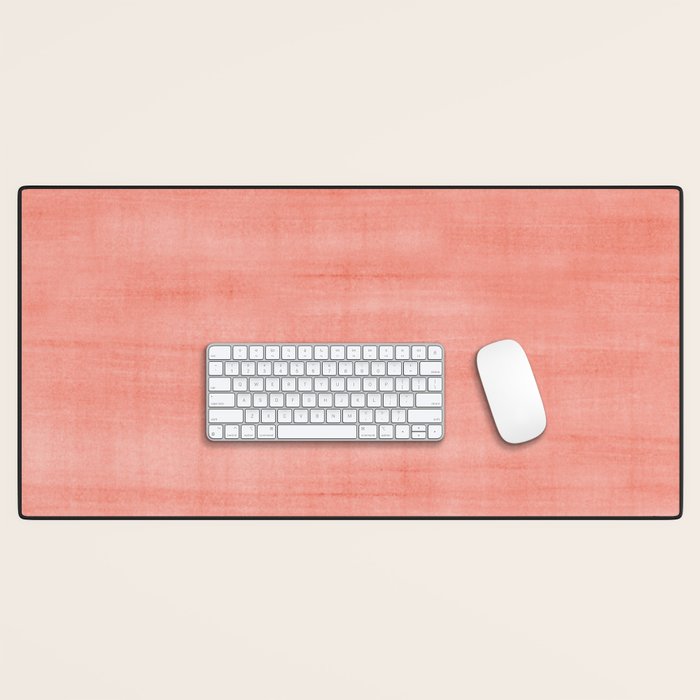 Pantone Living Coral Dry Brush Strokes Texture Desk Mat Gallery Image 1