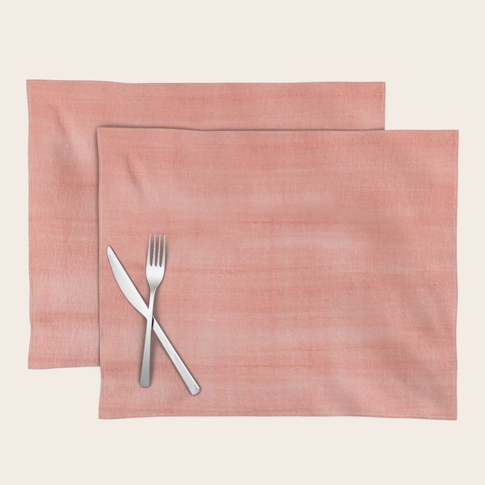 Pantone Living Coral Dry Brush Strokes Texture Placemat Gallery Image 1