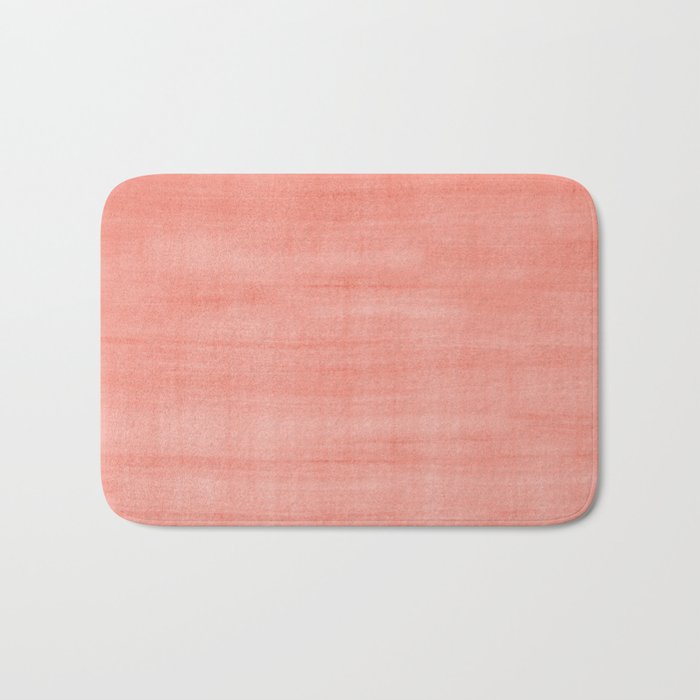 Pantone Living Coral Dry Brush Strokes Texture Bath Mat Gallery Image 1