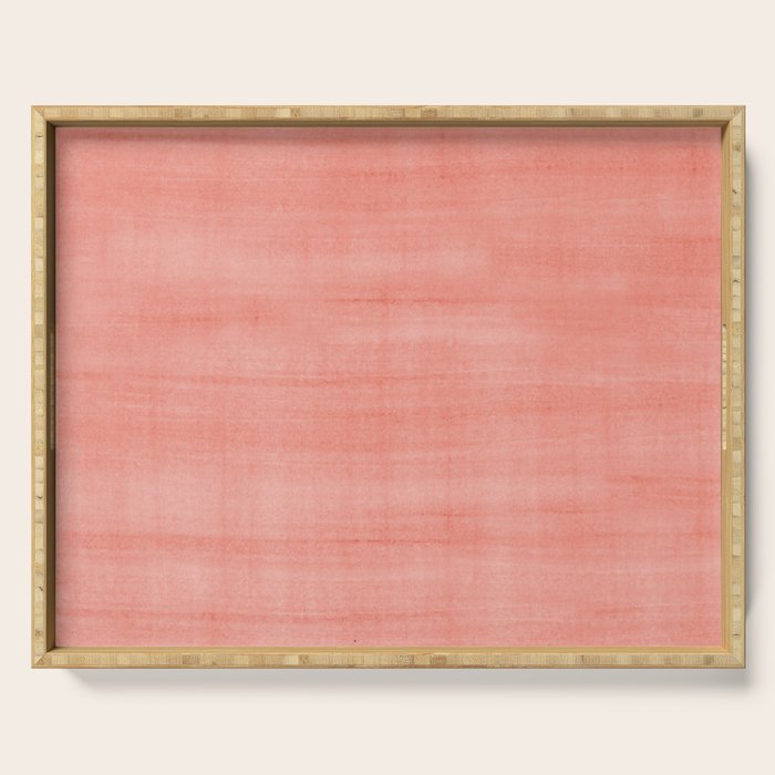Pantone Living Coral Dry Brush Strokes Texture Serving Tray Gallery Image 1