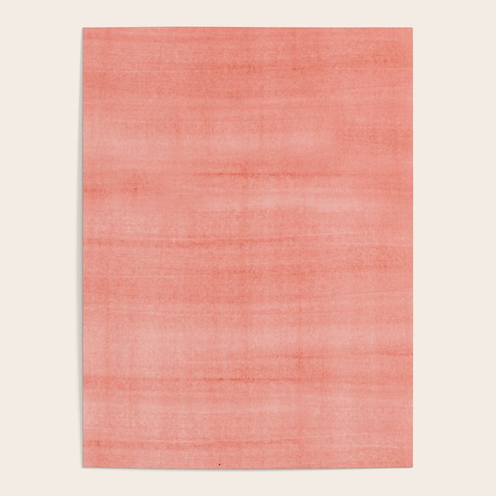 Pantone Living Coral Dry Brush Strokes Texture Poster Gallery Image 1
