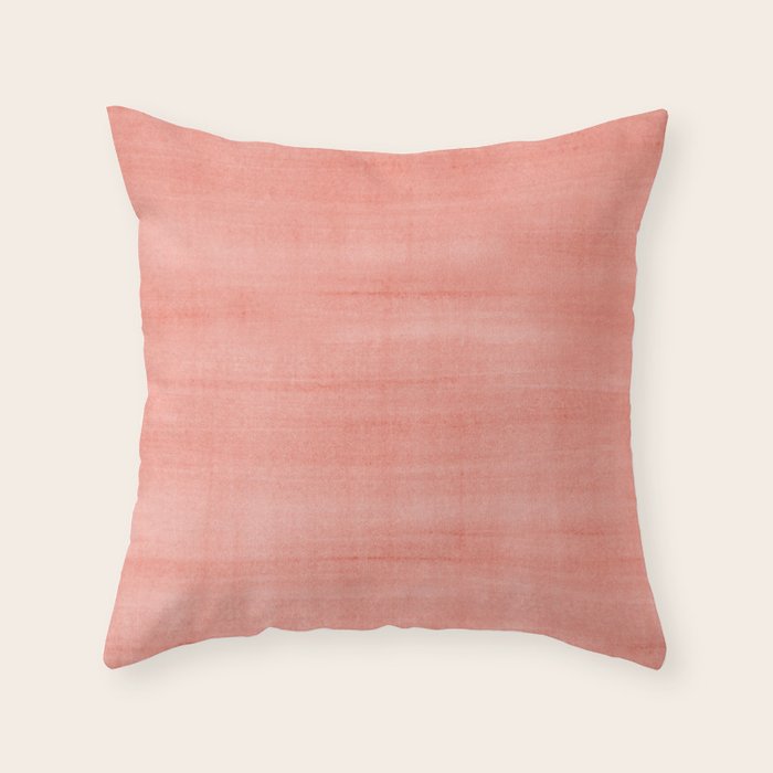 Pantone Living Coral Dry Brush Strokes Texture Throw Pillow Gallery Image 1