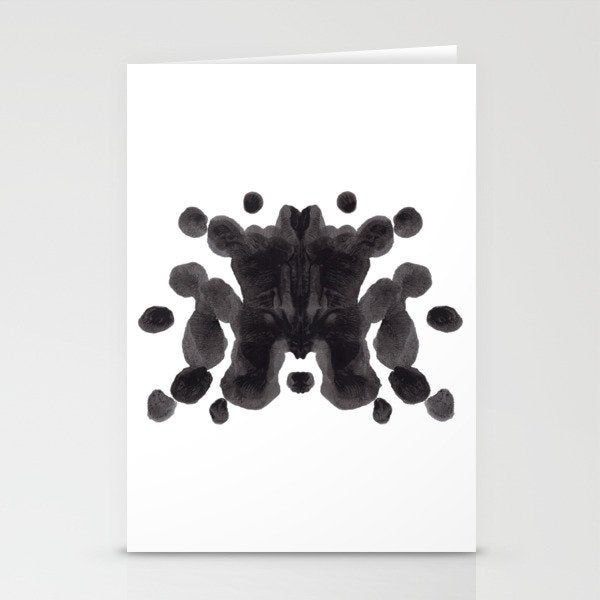 Black And White Inkblot Pattern Rorschach Test Stationery Card Gallery Image 2