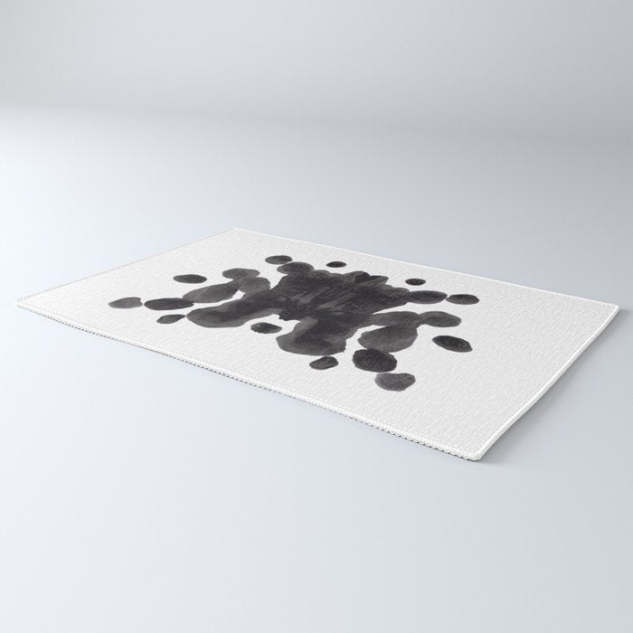 Black And White Inkblot Pattern Rorschach Test Rug Gallery Image 3