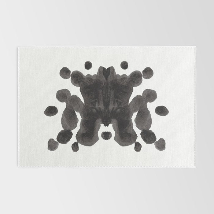Black And White Inkblot Pattern Rorschach Test Rug Gallery Image 2
