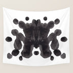 Black And White Inkblot Pattern Rorschach Test Wall Tapestry Gallery Image 4