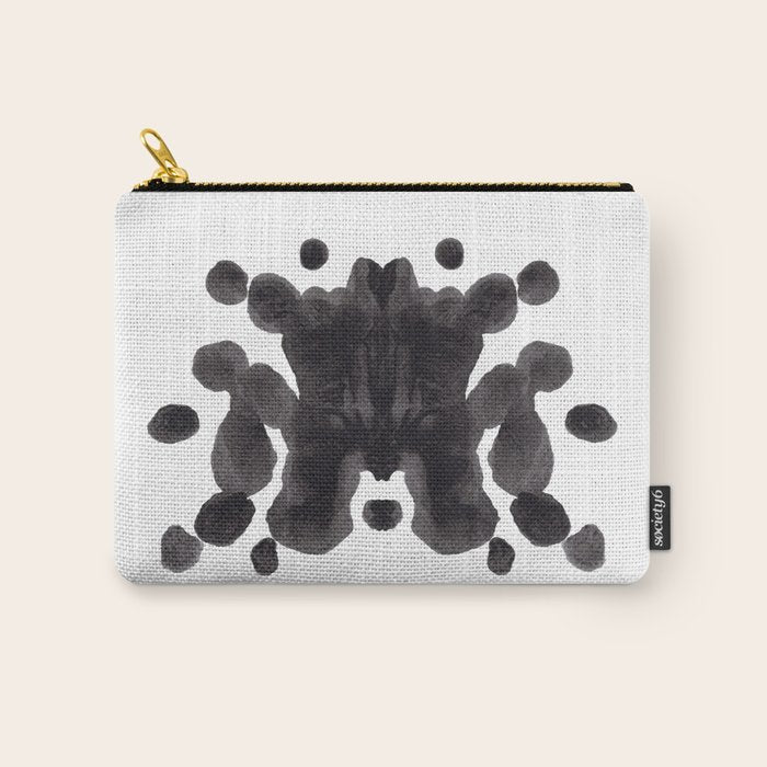 Black And White Inkblot Pattern Rorschach Test Carry All Pouch Gallery Image 1