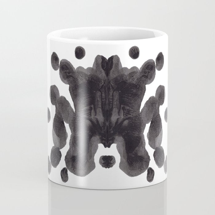 Black And White Inkblot Pattern Rorschach Test Coffee Mug Gallery Image 4