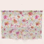 Natural Haze Spring Meadow Cosmos Wildflowers Magenta Red Yellow Wall Hanging Gallery Image 1