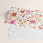 Natural Haze Spring Meadow Cosmos Wildflowers Magenta Red Yellow Wrapping Paper Gallery Image 2