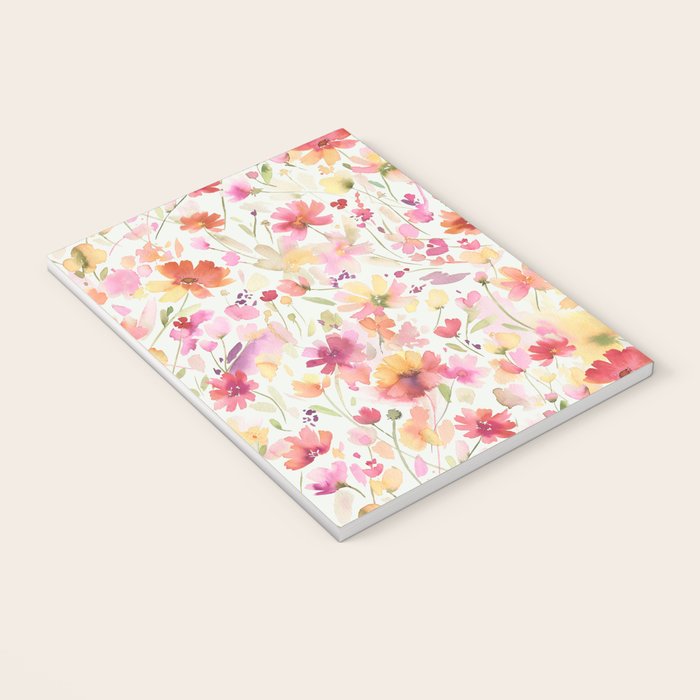 Natural Haze Spring Meadow Cosmos Wildflowers Magenta Red Yellow Notebook Gallery Image 3