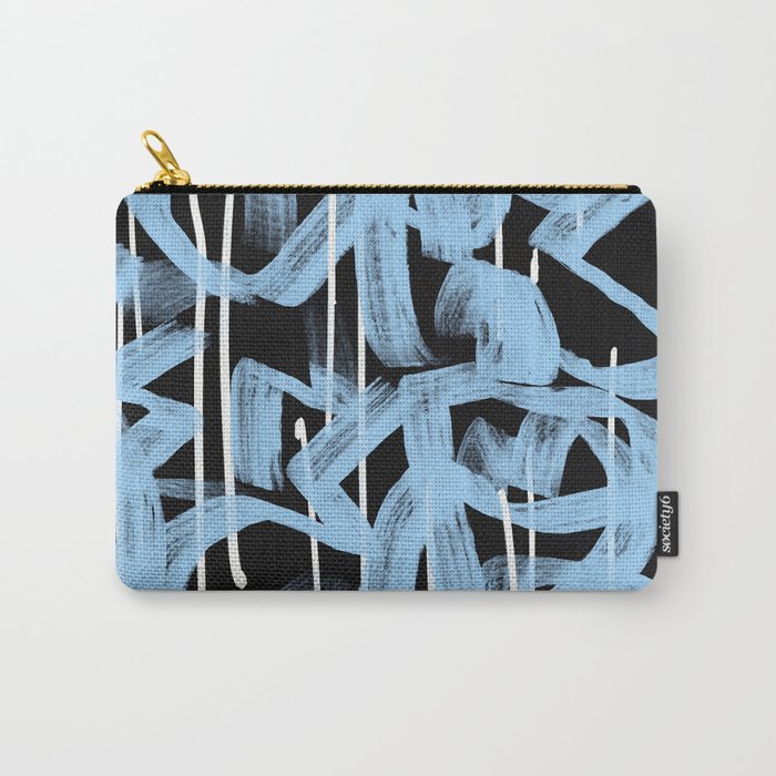 Blue abstract calligraphy Carry All Pouch Gallery Image 1