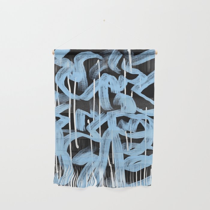 Blue abstract calligraphy Wall Hanging Gallery Image 1