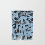 Blue abstract calligraphy Wall Hanging Gallery Image 1