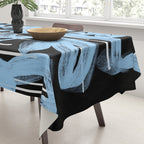 Blue abstract calligraphy Tablecloth Gallery Image 3