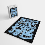 Blue abstract calligraphy Jigsaw Puzzle Gallery Image 2